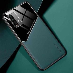 For Xiaomi Poco M3 All-inclusive Leather + Organic Glass Protective Case with Metal Iron Sheet(Green)