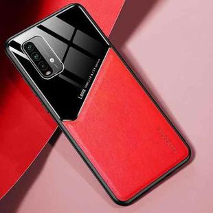 For Xiaomi Poco M3 All-inclusive Leather + Organic Glass Protective Case with Metal Iron Sheet(Red)