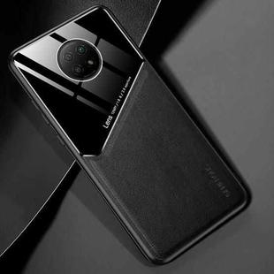 For Xiaomi Redmi Note 9 5G All-inclusive Leather + Organic Glass Protective Case with Metal Iron Sheet(Black)