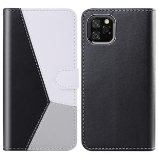 For iPhone 11 Pro Max Tricolor Stitching Horizontal Flip TPU + PU Leather Case with Holder & Card Slots & Wallet(Black)