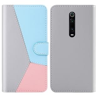 For Xiaomi Redmi K20 Pro / K20 Tricolor Stitching Horizontal Flip TPU + PU Leather Case with Holder & Card Slots & Wallet(Grey)
