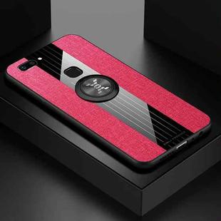 For Vivo X20 XINLI Stitching Cloth Texture Shockproof TPU Protective Case with Ring Holder(Red)