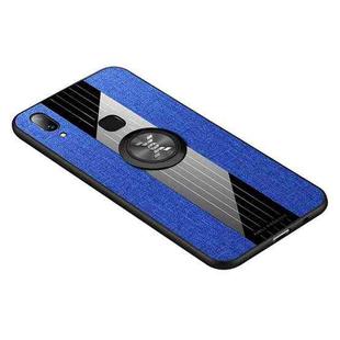 For Vivo X21i XINLI Stitching Cloth Texture Shockproof TPU Protective Case with Ring Holder(Blue)