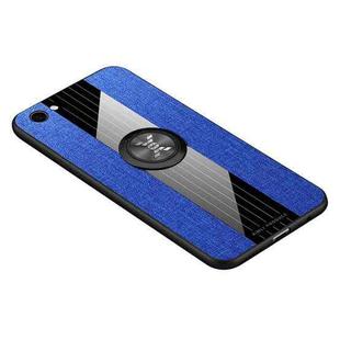 For Vivo Y71 XINLI Stitching Cloth Texture Shockproof TPU Protective Case with Ring Holder(Blue)