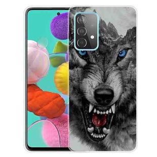For Samsung Galaxy A32 4G Shockproof Painted Transparent TPU Protective Case(Mountain Wolf)
