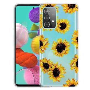 For Samsung Galaxy A32 4G Shockproof Painted Transparent TPU Protective Case(Yellow Chrysanthemum)