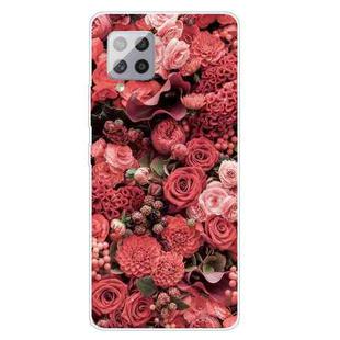 For Samsung Galaxy F62 / M62 Shockproof Painted Transparent TPU Protective Case(Many Red Roses)