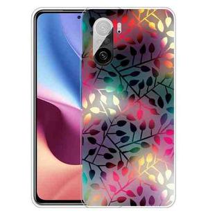 For Xiaomi Redmi K40 / K40 Pro Shockproof Painted Transparent TPU Protective Case(Fluorescent Branches)