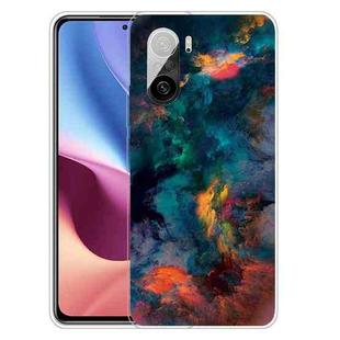 For Xiaomi Redmi K40 / K40 Pro Shockproof Painted Transparent TPU Protective Case(Watercolor Ink)