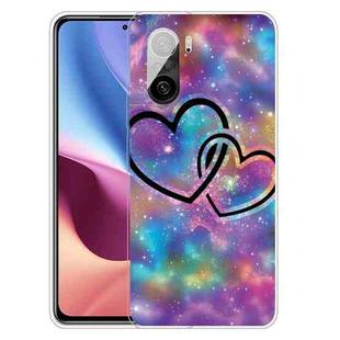 For Xiaomi Redmi K40 / K40 Pro Shockproof Painted Transparent TPU Protective Case(Starry Love)