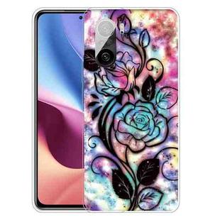 For Xiaomi Redmi K40 / K40 Pro Shockproof Painted Transparent TPU Protective Case(Starry Rose)