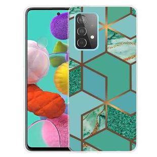 For Samsung Galaxy A32 4G Frosted Fashion Marble Shockproof  TPU Protective Case(Rhombus Green)