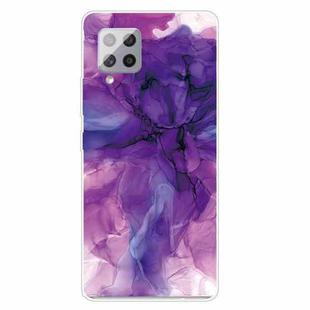 For Samsung Galaxy F62 / M62 Frosted Fashion Marble Shockproof  TPU Protective Case(Abstract Purple)