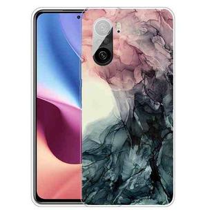 For Xiaomi Redmi K40 / K40 Pro Frosted Fashion Marble Shockproof  TPU Protective Case(Abstract Black)