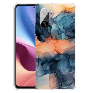 For Xiaomi Redmi K40 / K40 Pro Frosted Fashion Marble Shockproof  TPU Protective Case(Abstract Blue)