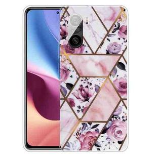 For Xiaomi Redmi K40 Pro Max Frosted Fashion Marble Shockproof  TPU Protective Case(Rhombus Rose)