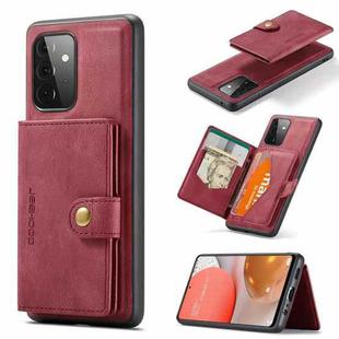 For Samsung Galaxy A72 5G / 4G JEEHOOD Retro Magnetic Detachable Protective Case with Wallet & Card Slot & Holder(Red)