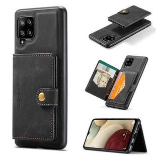 For Samsung Galaxy A12 5G JEEHOOD Retro Magnetic Detachable Protective Case with Wallet & Card Slot & Holder(Black)