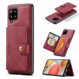For Samsung Galaxy A42 5G JEEHOOD Retro Magnetic Detachable Protective Case with Wallet & Card Slot & Holder(Red)