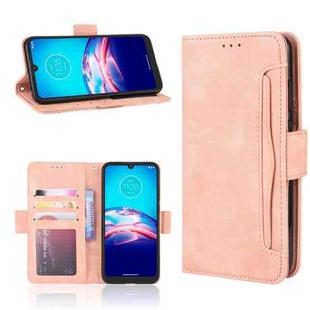 For Motorola Moto E6s (2020) Skin Feel Calf Pattern Horizontal Flip Leather Case with Holder & Card Slots & Photo Frame(Pink)