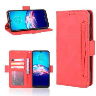 For Motorola Moto E6i Skin Feel Calf Pattern Horizontal Flip Leather Case with Holder & Card Slots & Photo Frame(Red)