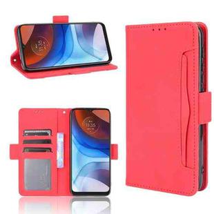 For Motorola Moto E7 Power Skin Feel Calf Pattern Horizontal Flip Leather Case with Holder & Card Slots & Photo Frame(Red)