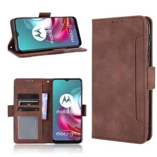 For Motorola Moto G30 Skin Feel Calf Pattern Horizontal Flip Leather Case with Holder & Card Slots & Photo Frame(Brown)