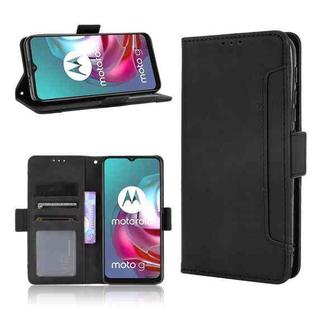 For Motorola Moto G30 Skin Feel Calf Pattern Horizontal Flip Leather Case with Holder & Card Slots & Photo Frame(Black)
