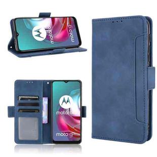 For Motorola Moto G10 Skin Feel Calf Pattern Horizontal Flip Leather Case with Holder & Card Slots & Photo Frame(Blue)