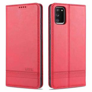 For Samsung Galaxy A02s AZNS Magnetic Calf Texture Horizontal Flip Leather Case with Card Slots & Holder & Wallet(Red)
