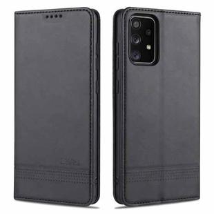 For Samsung Galaxy A52 5G / 4G AZNS Magnetic Calf Texture Horizontal Flip Leather Case with Card Slots & Holder & Wallet(Black)