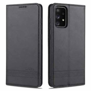 For Samsung Galaxy A72 5G / 4G AZNS Magnetic Calf Texture Horizontal Flip Leather Case with Card Slots & Holder & Wallet(Black)