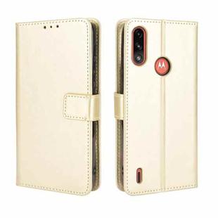 For Motorola Moto E7 Power Retro Crazy Horse Texture Horizontal Flip Leather Case with Holder & Card Slots & Lanyard(Gold)