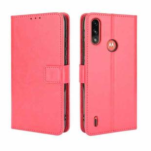 For Motorola Moto E7 Power Retro Crazy Horse Texture Horizontal Flip Leather Case with Holder & Card Slots & Lanyard(Red)