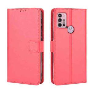 For Motorola Moto G30 Retro Crazy Horse Texture Horizontal Flip Leather Case with Holder & Card Slots & Lanyard(Red)