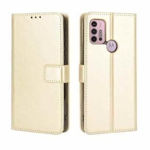 For Motorola Moto G10 Retro Crazy Horse Texture Horizontal Flip Leather Case with Holder & Card Slots & Lanyard(Gold)