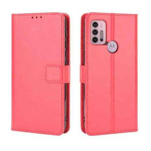 For Motorola Moto G10 Retro Crazy Horse Texture Horizontal Flip Leather Case with Holder & Card Slots & Lanyard(Red)
