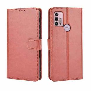 For Motorola Moto G10 Retro Crazy Horse Texture Horizontal Flip Leather Case with Holder & Card Slots & Lanyard(Brown)