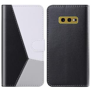 For Galaxy S10e Tricolor Stitching Horizontal Flip TPU + PU Leather Case with Holder & Card Slots & Wallet(Black)