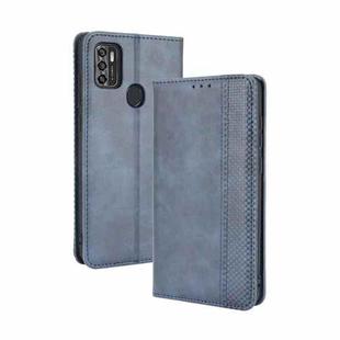 For ZTE Blade A7s 2020 Magnetic Buckle Retro Crazy Horse Texture Horizontal Flip Leather Case with Holder & Card Slots & Photo Frame(Blue)