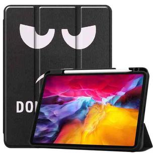 For iPad Pro 11 2022 / 2021 Colored Drawing Horizontal Flip TPU + PU Leather Tablet Case with Three-folding Holder & Sleep / Wake-up Function & Pen Slot(Big Eye ME)