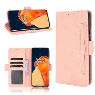 For OnePlus 9 Pro Skin Feel Calf Pattern Horizontal Flip Leather Case with Holder & Card Slots & Photo Frame(Pink)