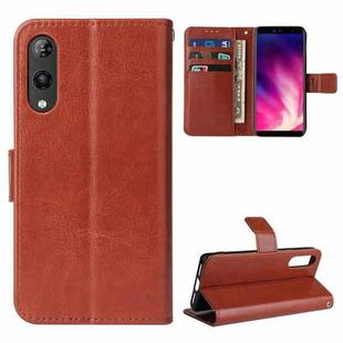 For Rakuten Hand Retro Crazy Horse Texture Horizontal Flip Leather Case with Holder & Card Slots & Lanyard(Brown)