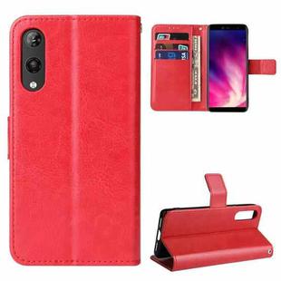 For Rakuten Hand Retro Crazy Horse Texture Horizontal Flip Leather Case with Holder & Card Slots & Lanyard(Red)