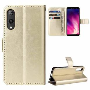 For Rakuten Hand Retro Crazy Horse Texture Horizontal Flip Leather Case with Holder & Card Slots & Lanyard(Gold)