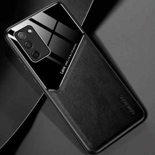 For OPPO A55 All-inclusive Leather + Organic Glass Protective Case with Metal Iron Sheet(Black)