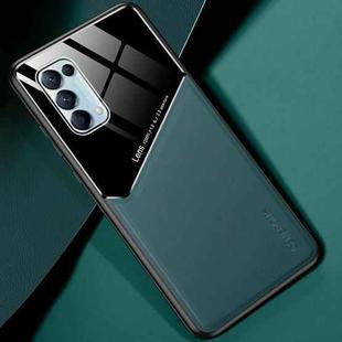 For OPPO Reno5 Pro / Reno5 All-inclusive Leather + Organic Glass Protective Case with Metal Iron Sheet(Green)