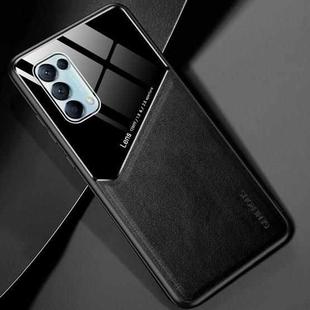 For OPPO Reno5 Pro / Reno5 All-inclusive Leather + Organic Glass Protective Case with Metal Iron Sheet(Black)