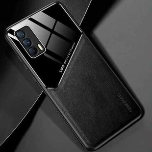 For OPPO Realme V15 All-inclusive Leather + Organic Glass Protective Case with Metal Iron Sheet(Black)