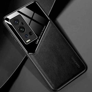 For vivo X60 Pro Plus All-inclusive Leather + Organic Glass Protective Case with Metal Iron Sheet (Black)